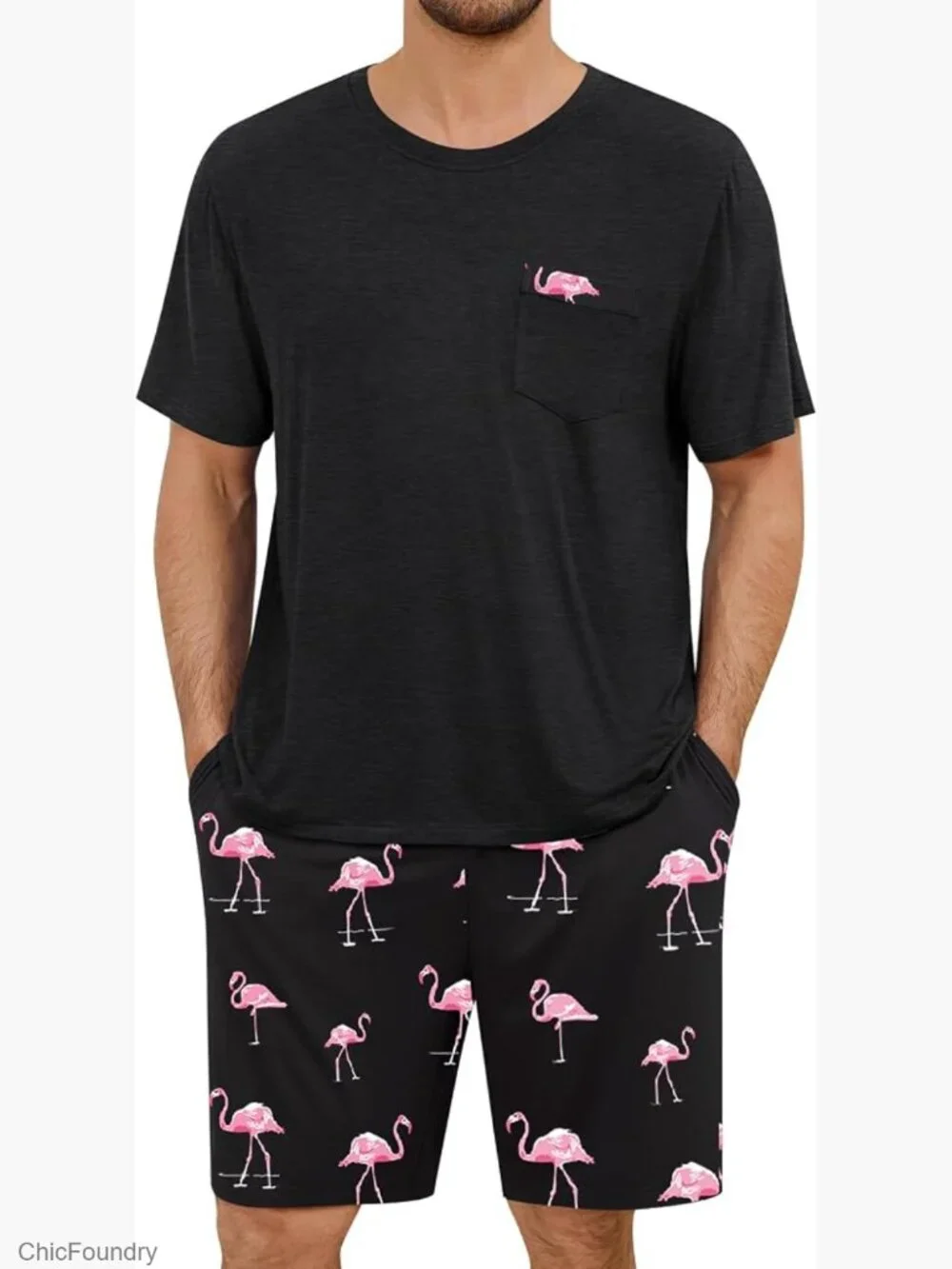 Men's Short Sleeve Pajama Set Soft Comfy Loungewear 2 Piece Sleepwear Summer - Picture 1 of 7